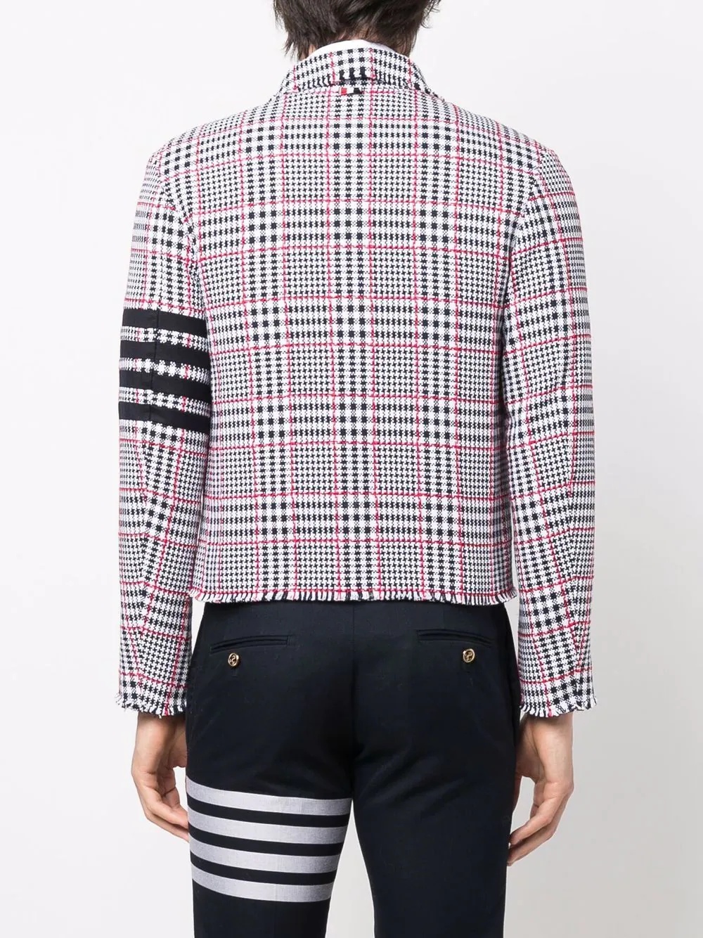 houndstooth-check zip-up jacket - 4