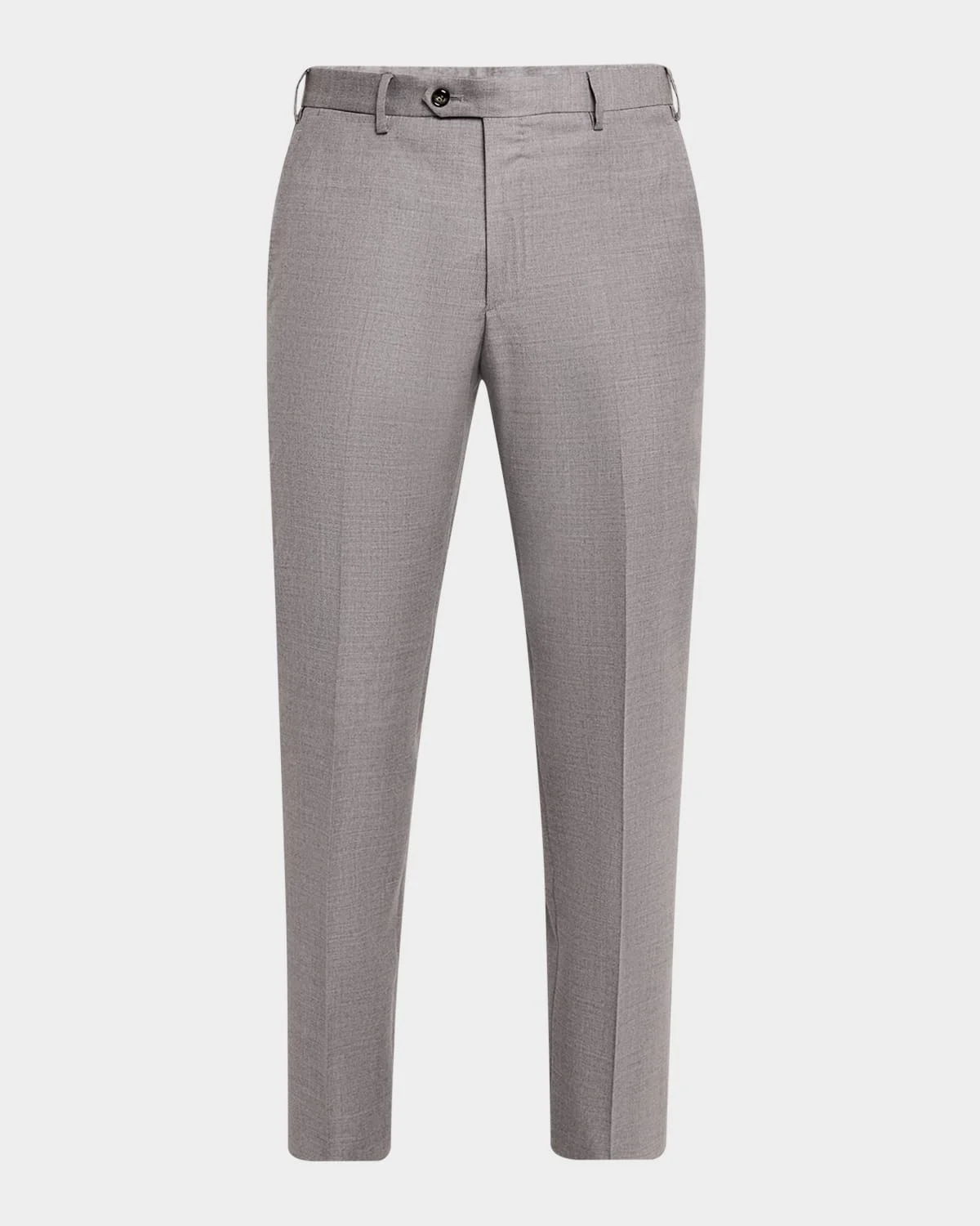 Men's Wool Flat-Front Trousers - 1