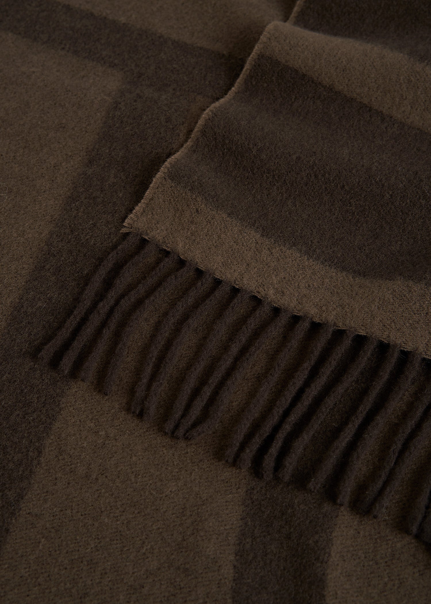 Monogram jacquard wool scarf dark brown - 5
