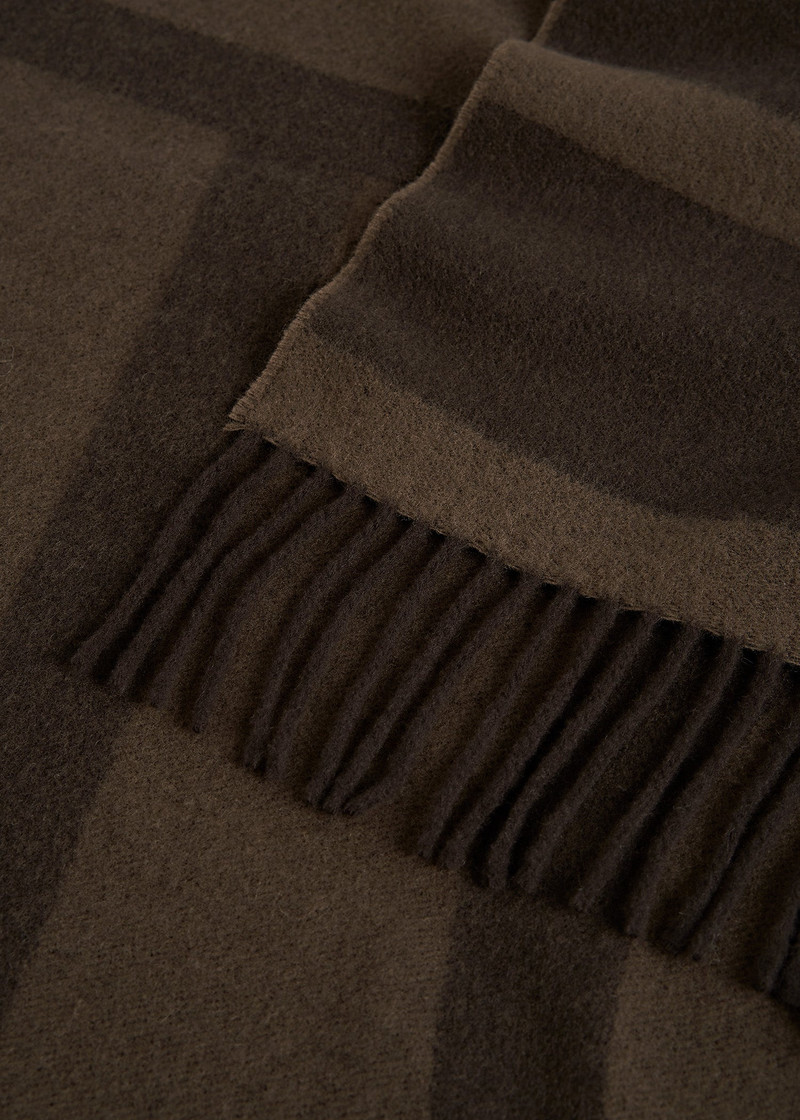 Monogram jacquard wool scarf dark brown 5