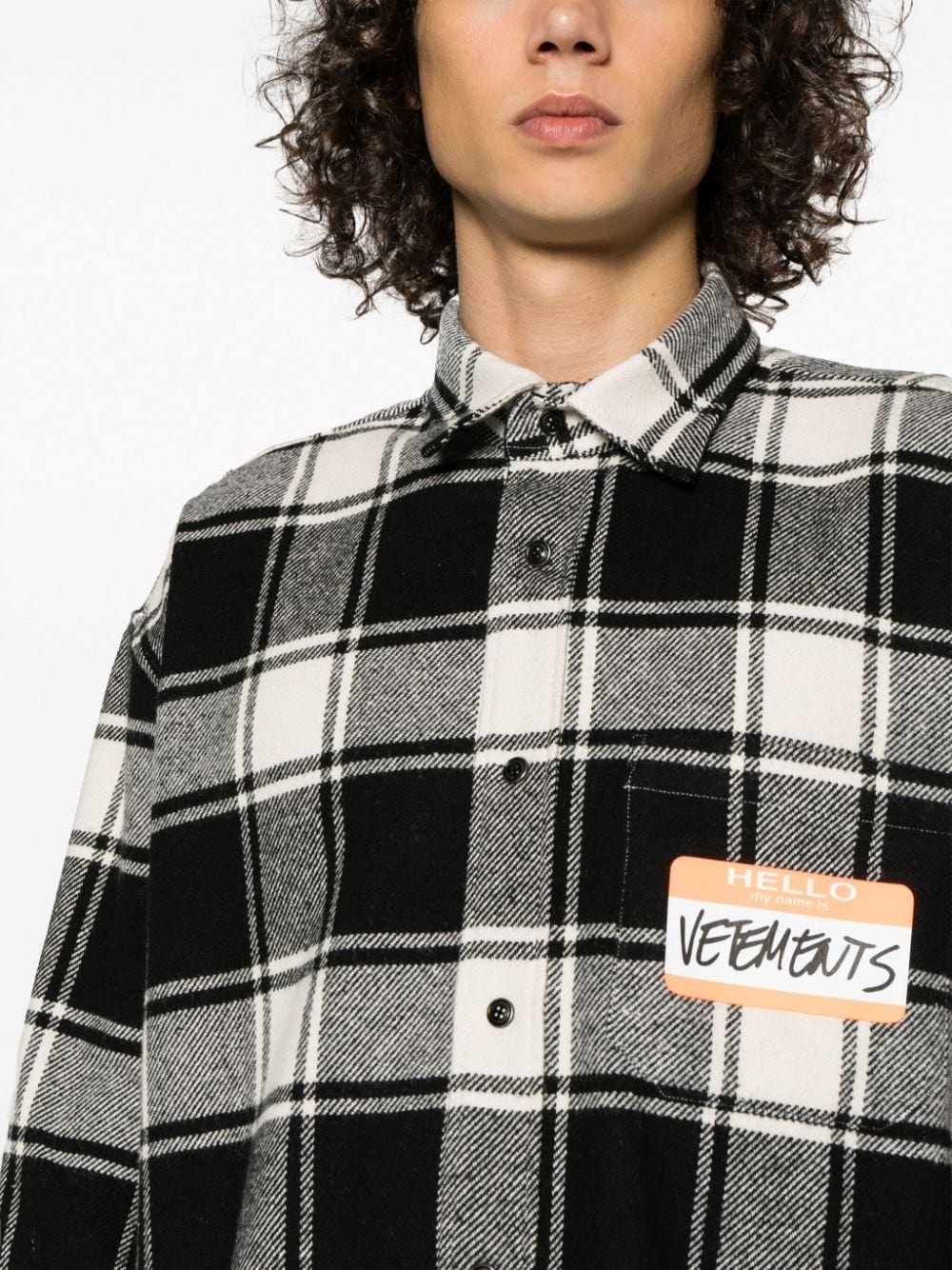 logo-appliqué plaid shirt - 6