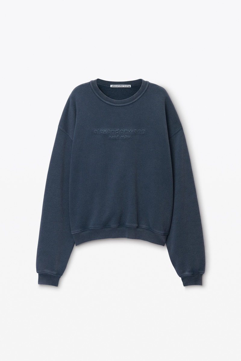 logo-embossed sweatshirt in cotton 1