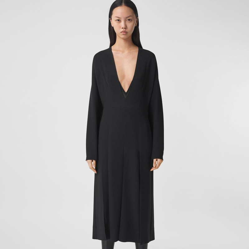 Pleated Silk Cady Dress with Detachable Slip 6