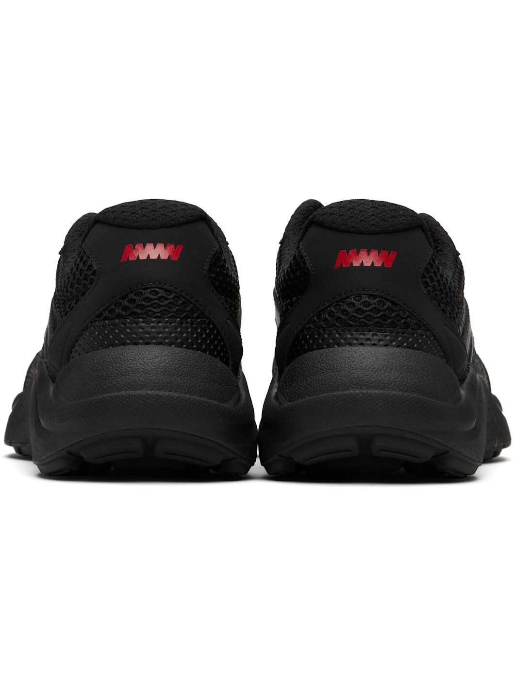 Black Mesh & Faux-Leather Sneakers - 2