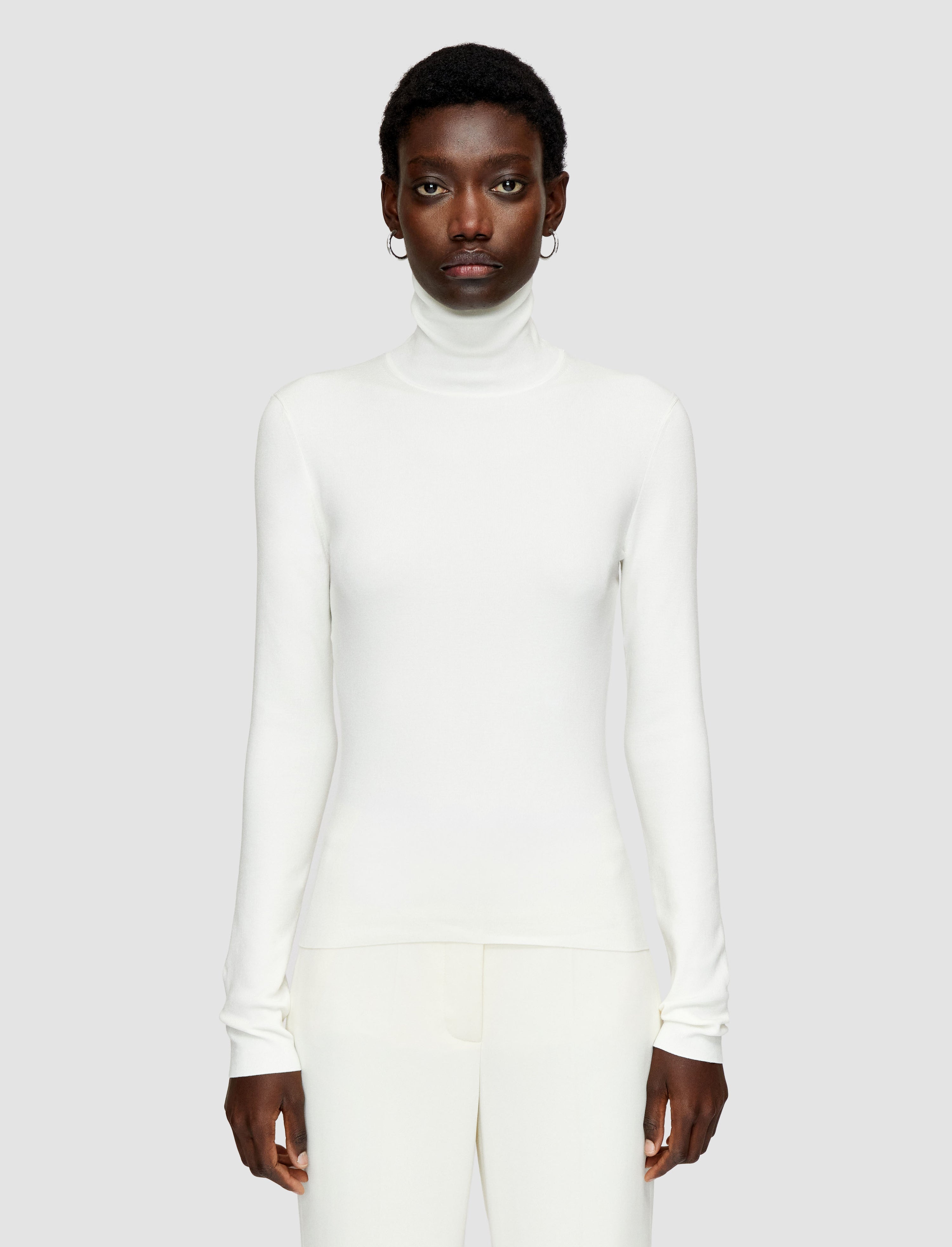 Silk Stretch High Neck Jumper - 3