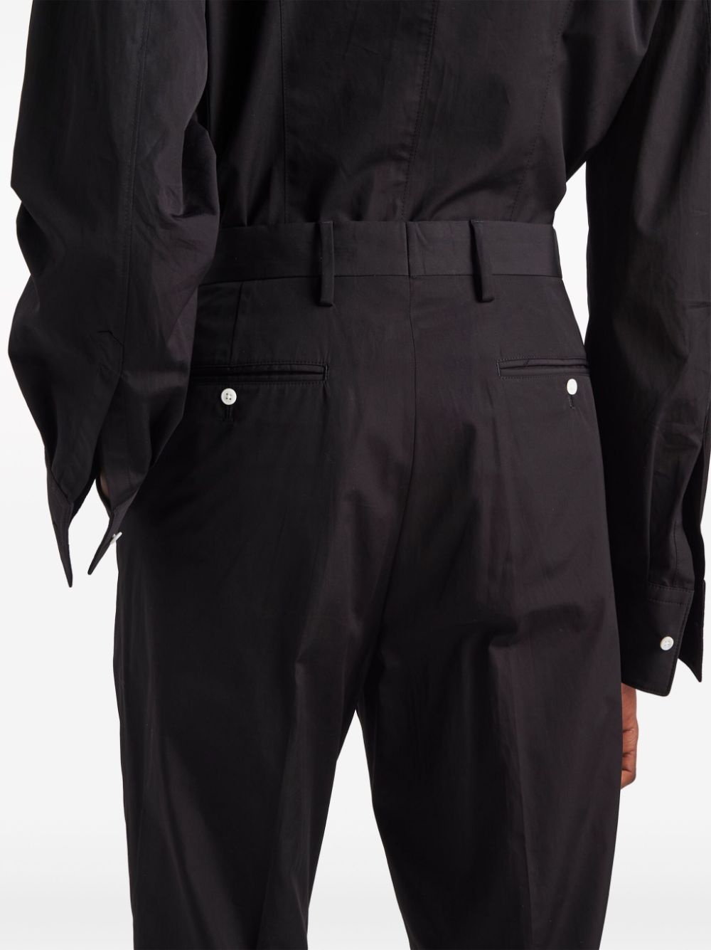 tailored pleated cotton trousers - 4
