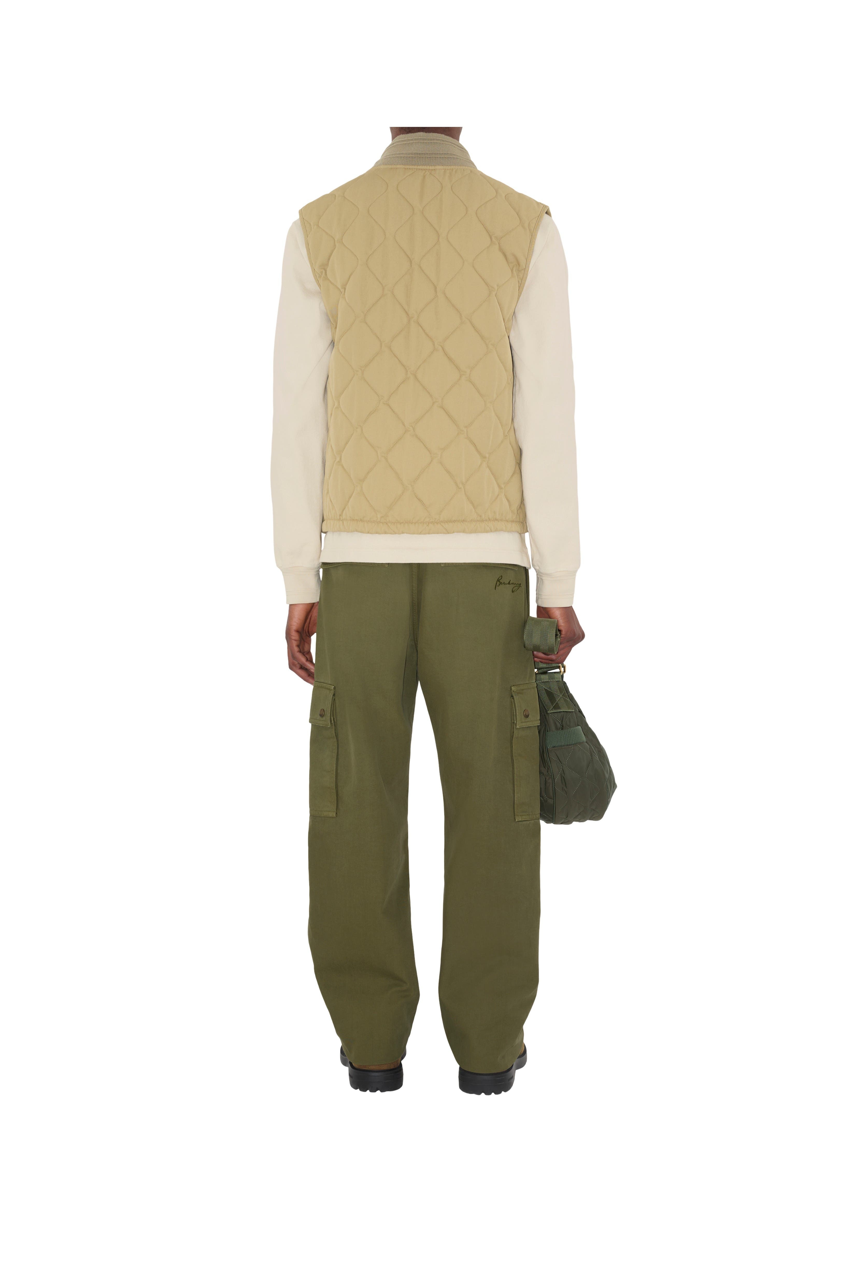 burberry Quilted Gabardine Gilet in Hamper Beige at Nordstrom - 4
