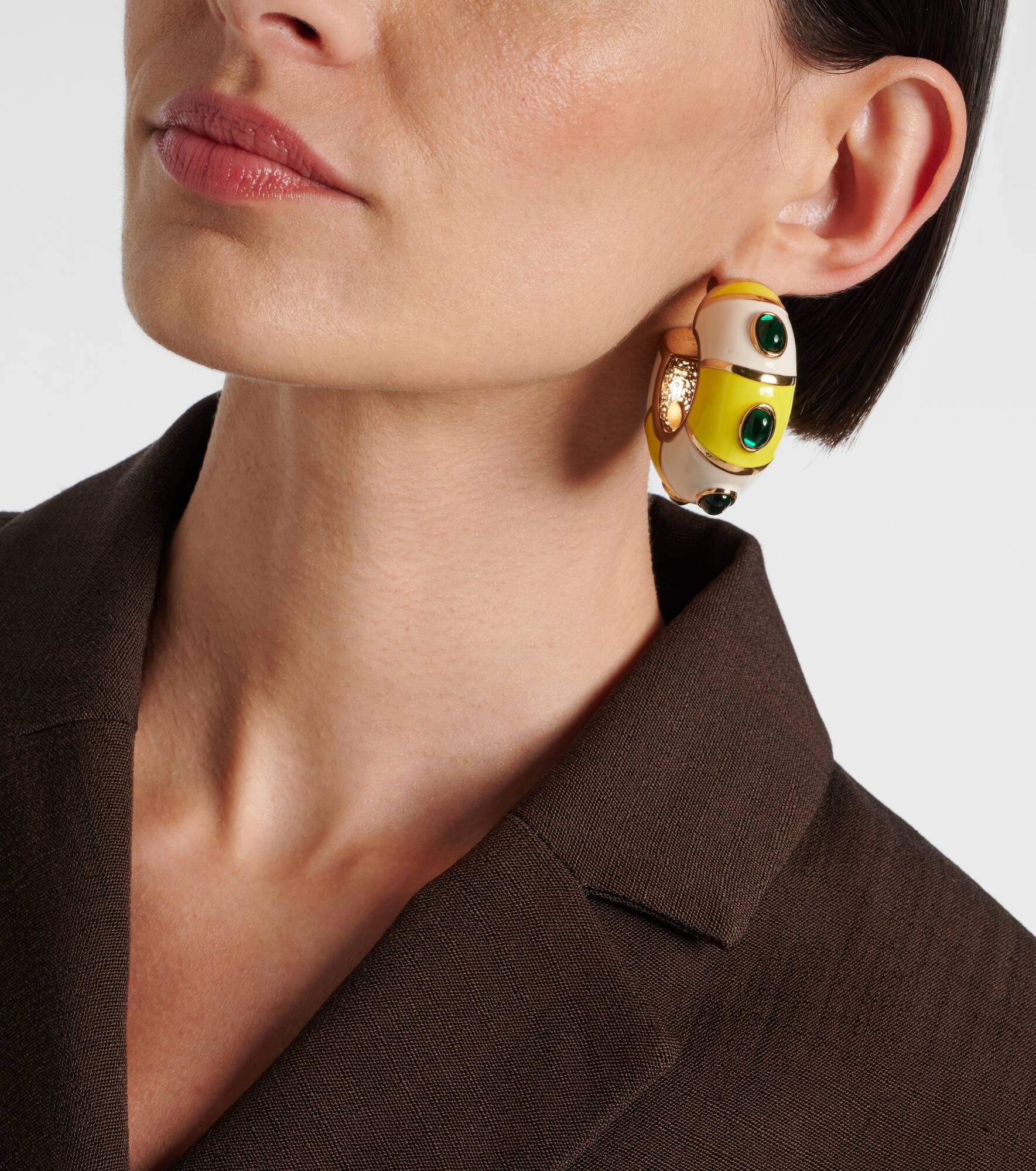 Rayures embellished hoop earrings - 6