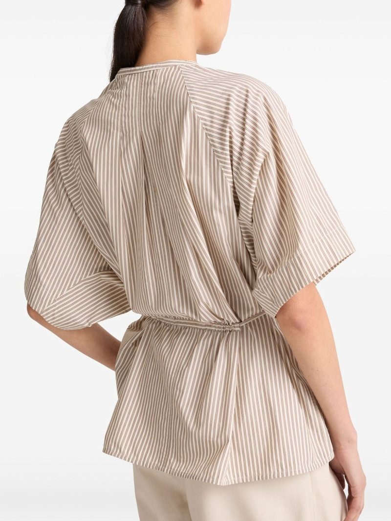 striped pleated poplin shirt 4
