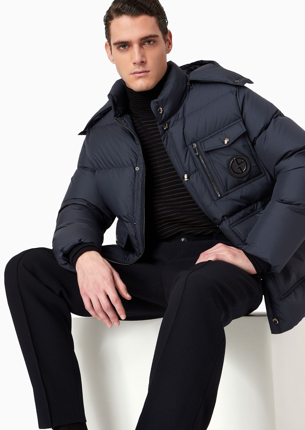 Hooded bomber jacket with goose-down padding ASV - 5