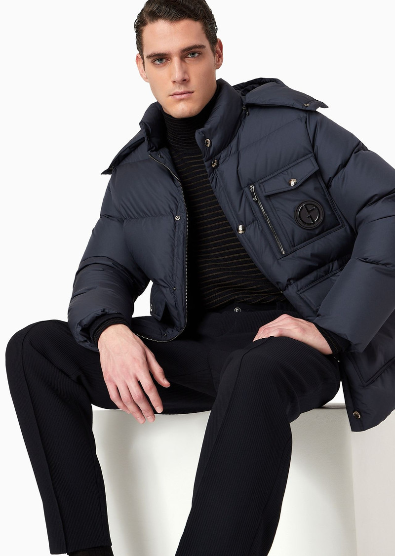 Hooded bomber jacket with goose-down padding ASV 5
