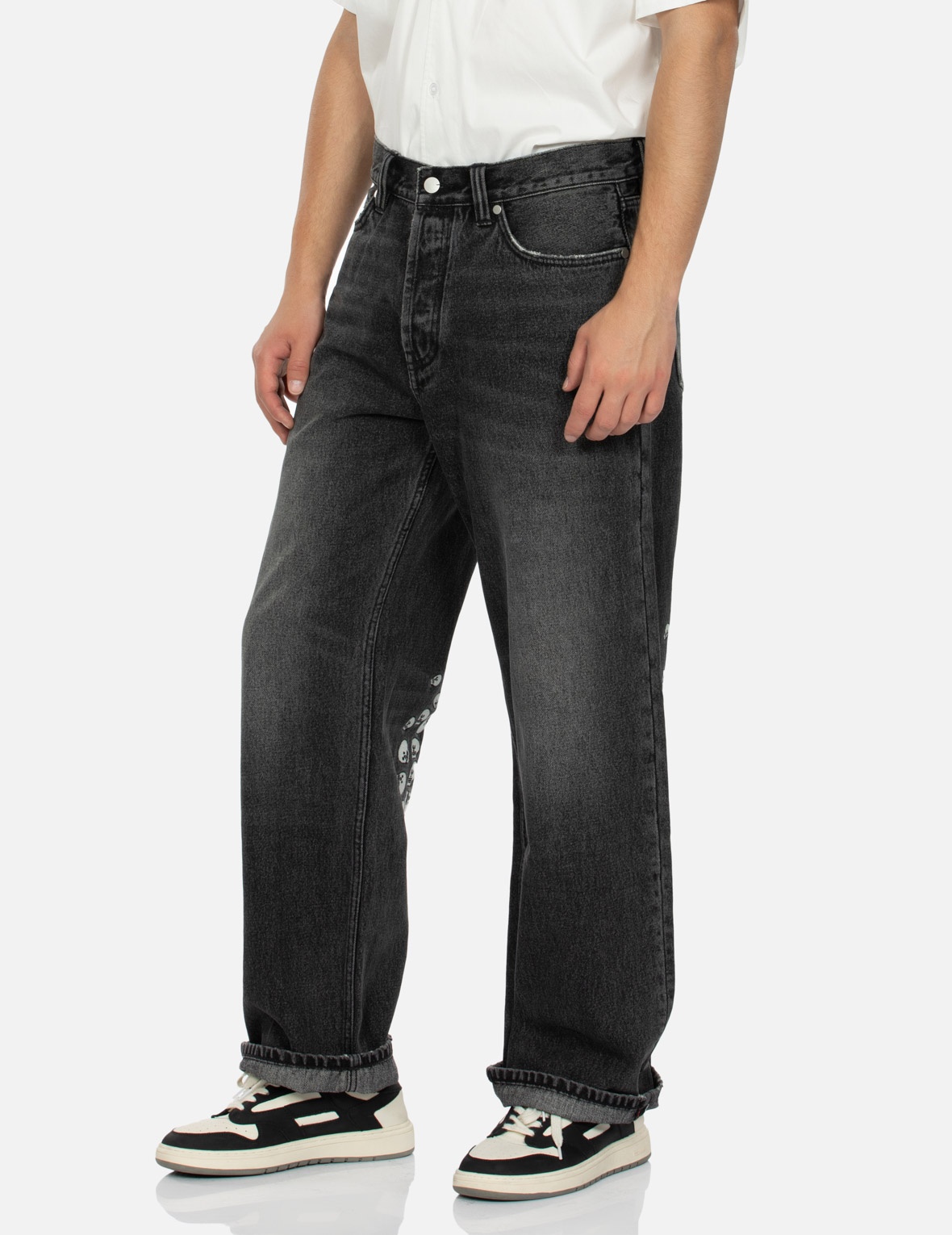 SKULL EMBROIDERY DAICOCK BAGGY JEANS - 8