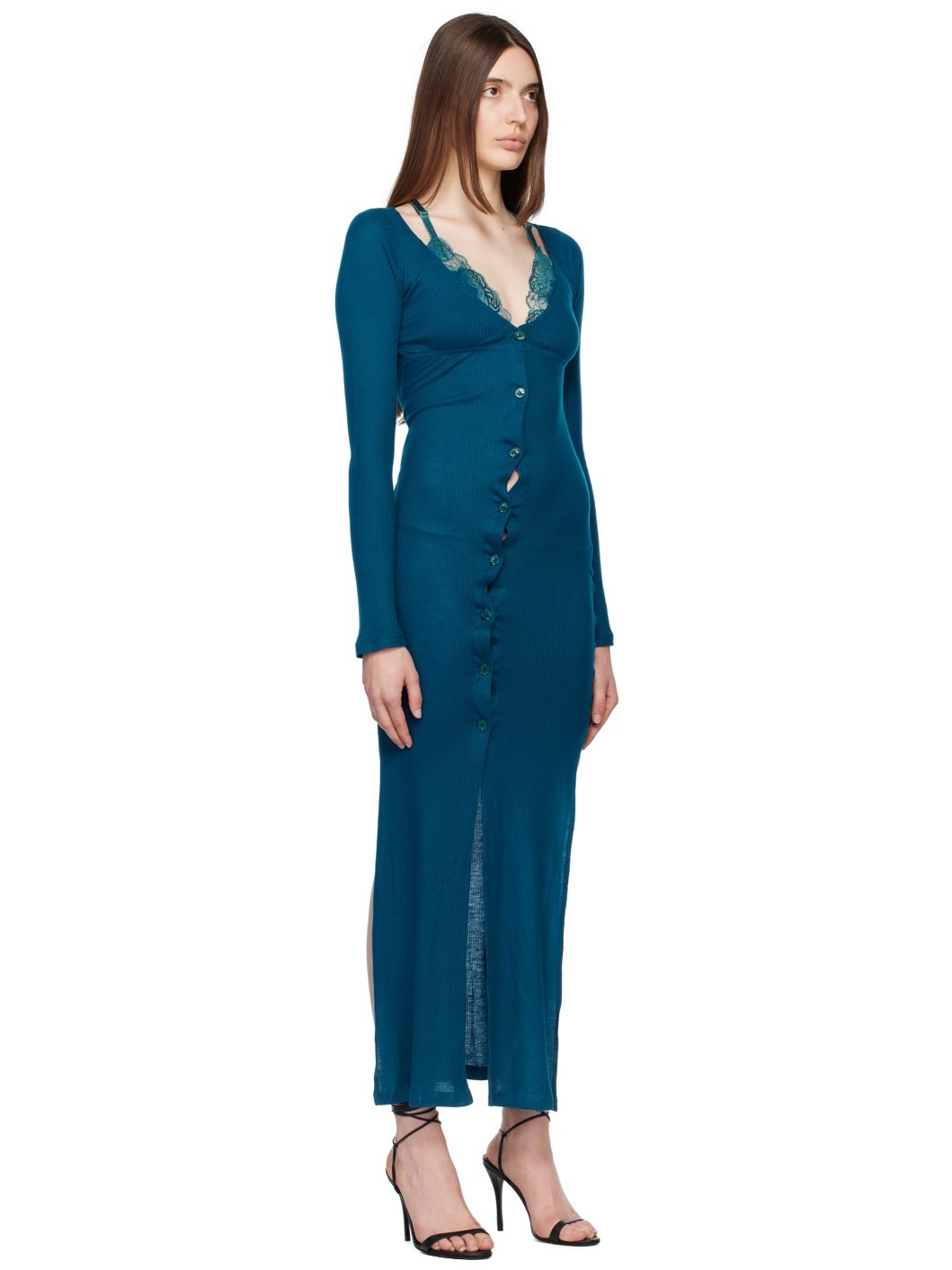 Blue Layered Maxi Dress - 2