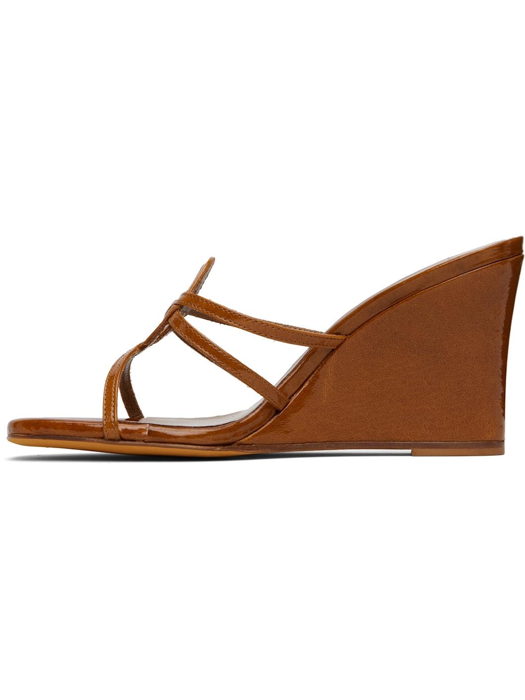 Brown Opera Wedge Heeled Sandals - 3