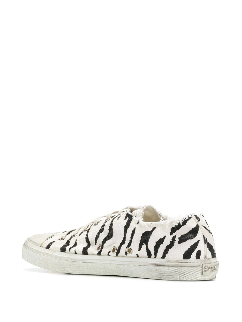 zebra print distressed detail sneakers - 3