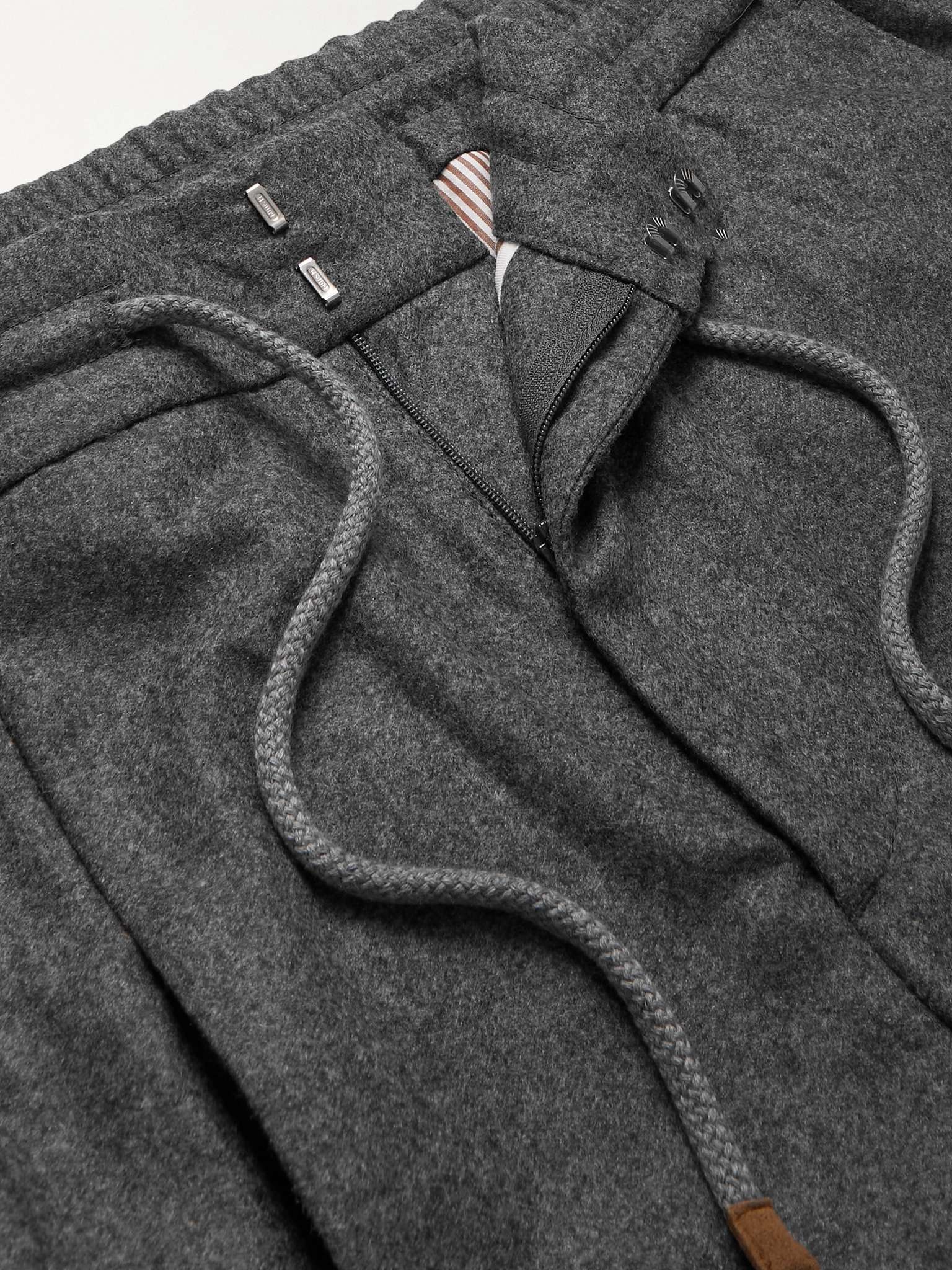 Brushed Virgin Wool-Twill Drawstring Trousers - 3