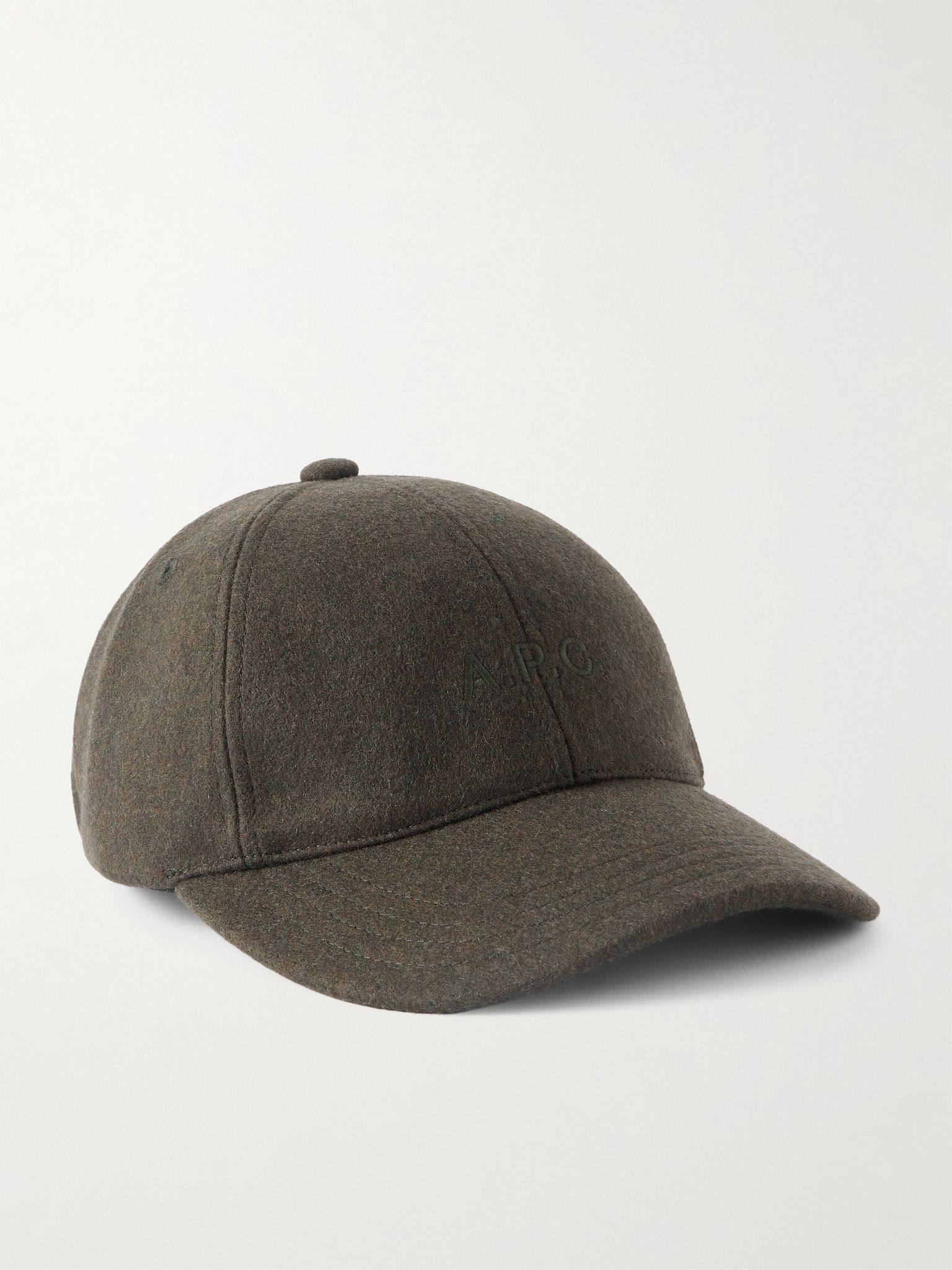 Charlie Logo-Embroidered Wool-Blend Baseball Cap Brown - 1
