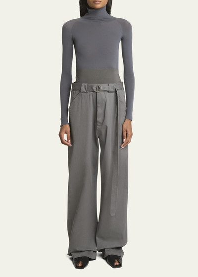 Alaïa Wide-Leg Cargo Trousers with Knit Band outlook