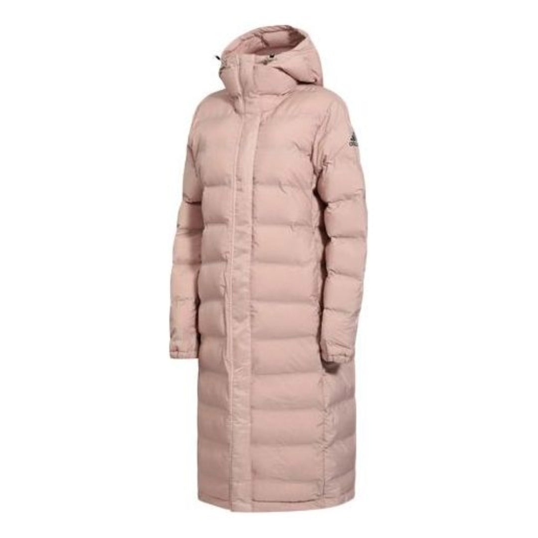 (WMNS) adidas Helionic Long Down Jacket 'Pink' CY8635 - 1