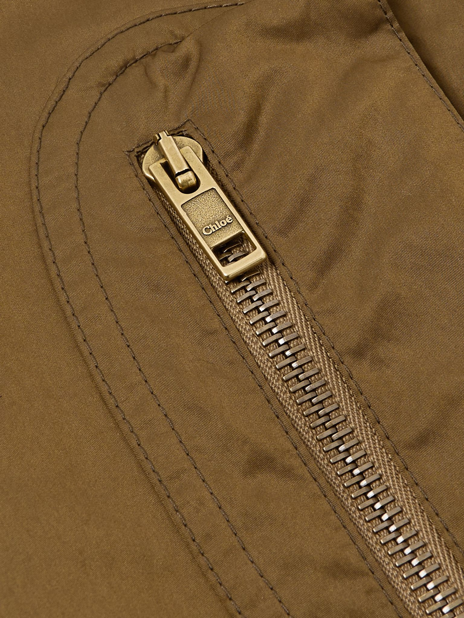 Cropped shell bomber jacket Brown - 5