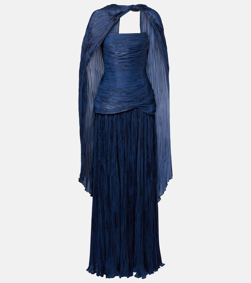 Pleated caped corset gown 1