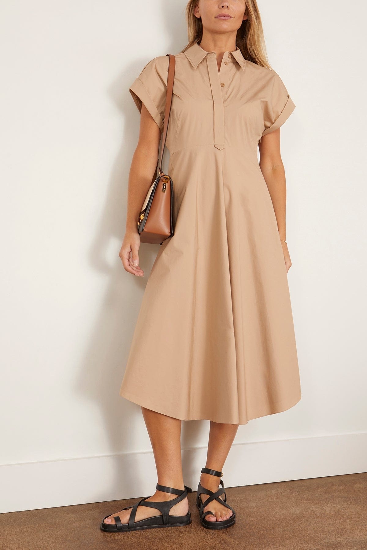 Poplin Power Dress in Trench - 2