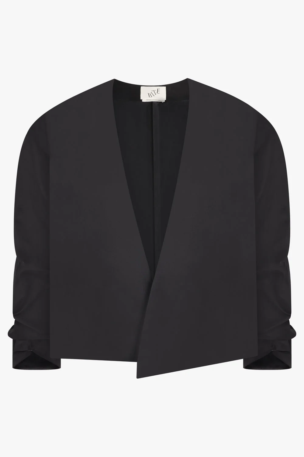 CRINKLED SLEEVE JACKET | BLACK - 1