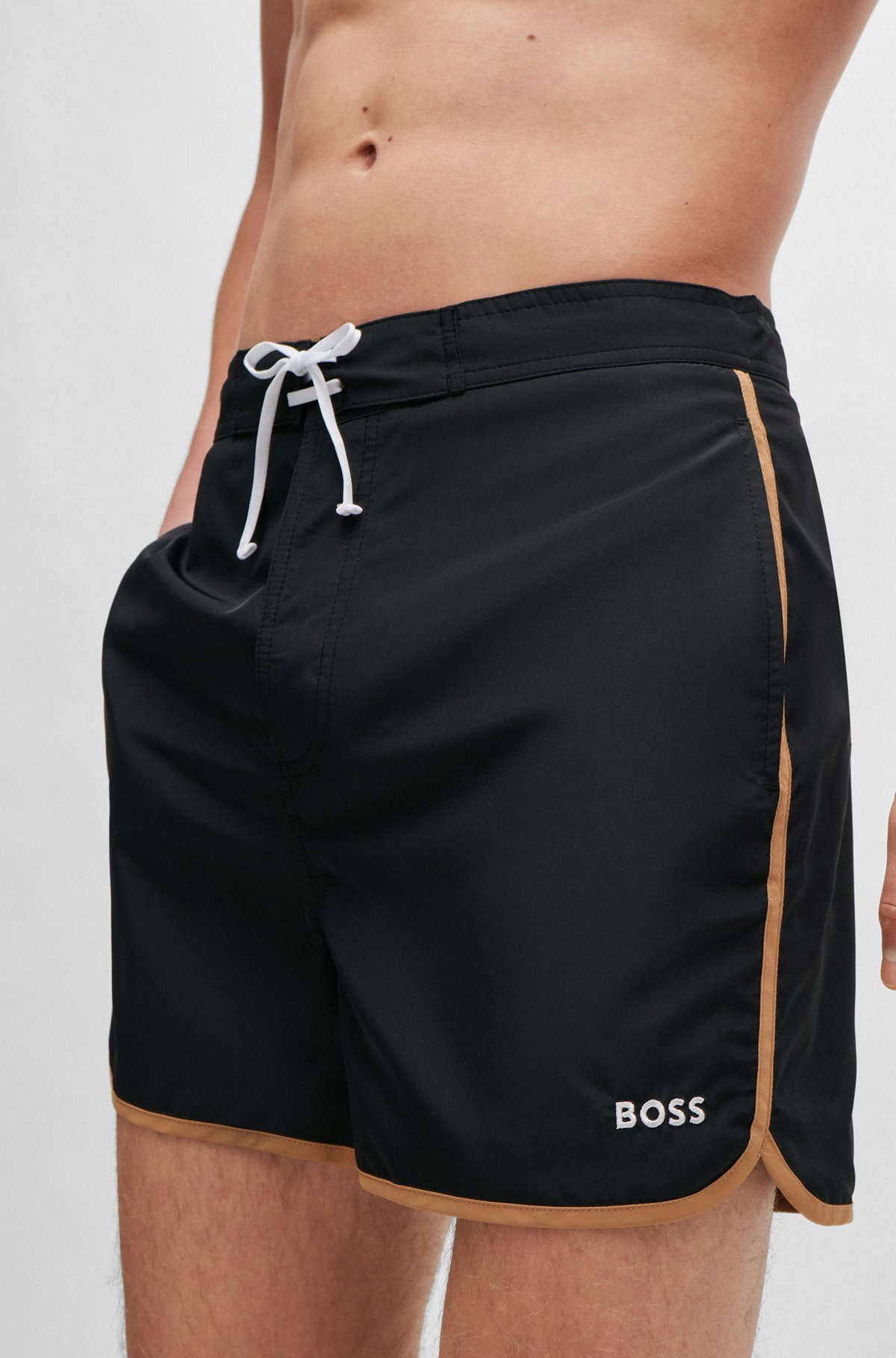 LOGO-EMBROIDERED QUICK-DRY SWIM SHORTS WITH CONTRAST DETAILS - 3