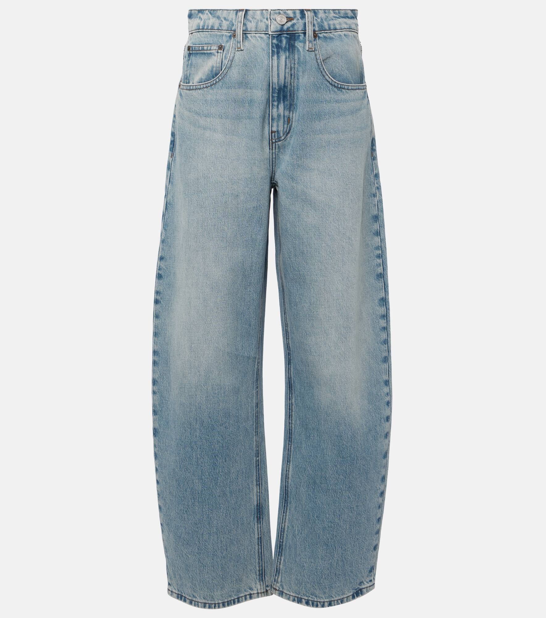 High-rise barrel-leg jeans - 1