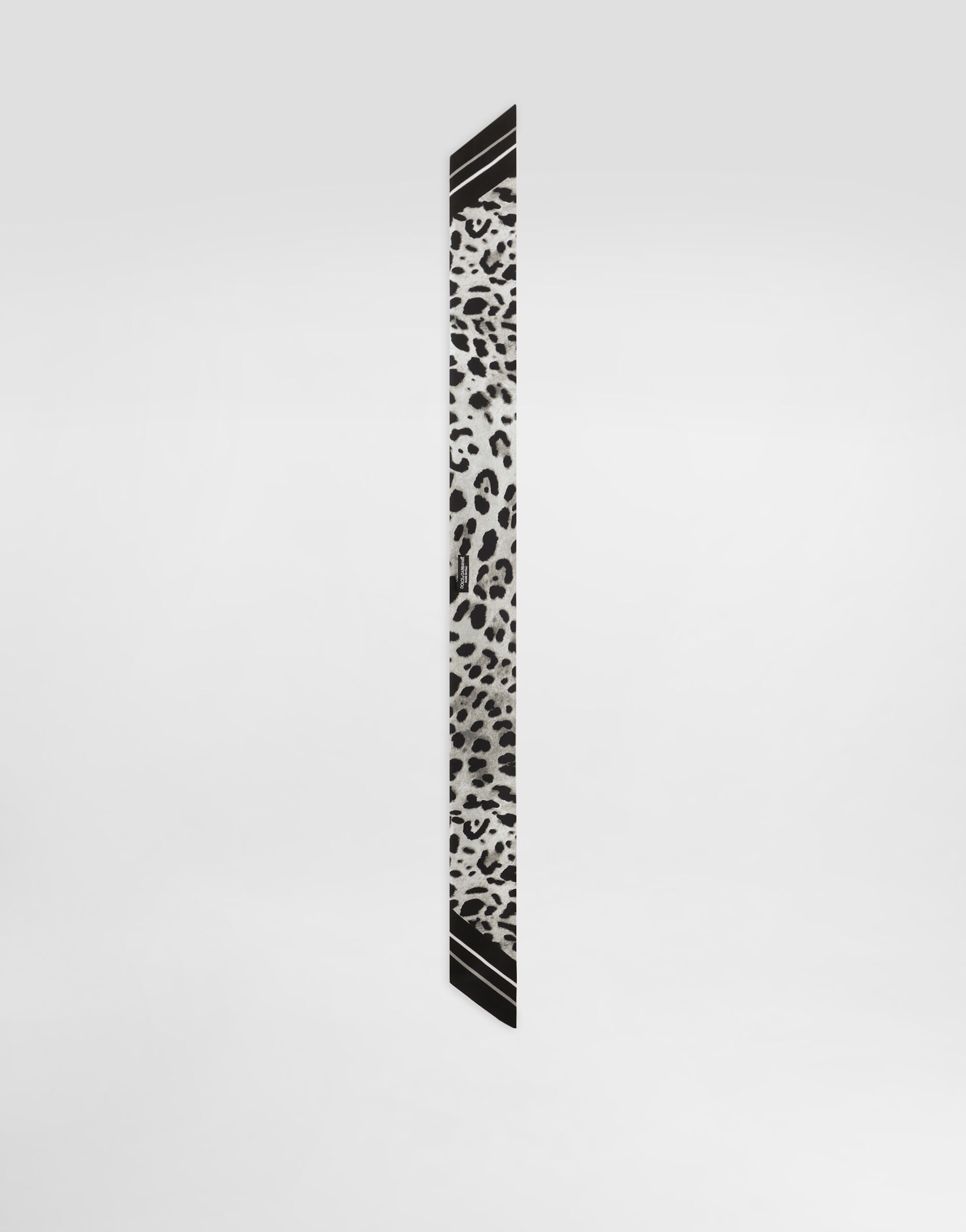 Leopard-print twill headscarf (6x100) - 2