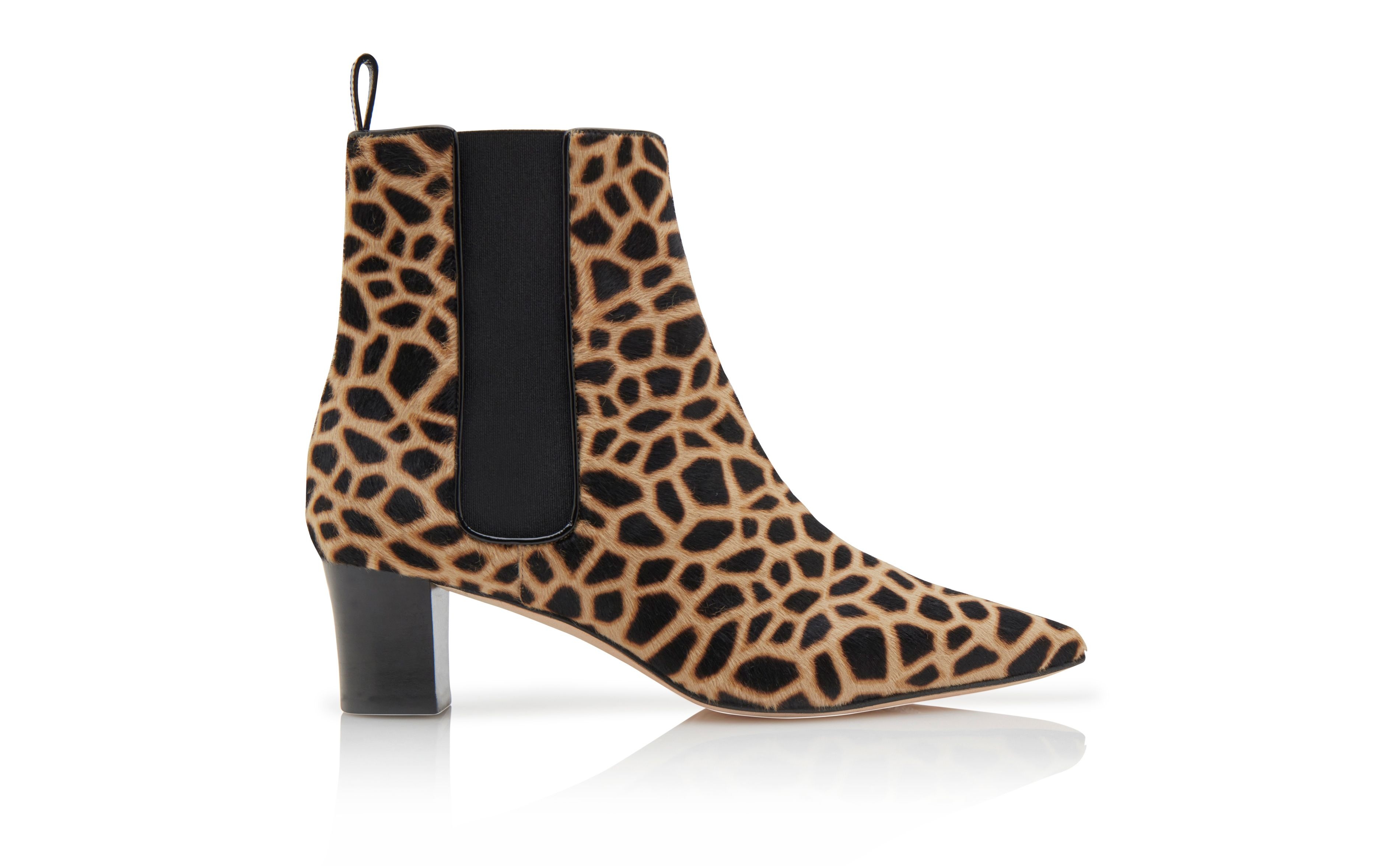 Brown and Black Calf Hair Animal Print Boots - 1