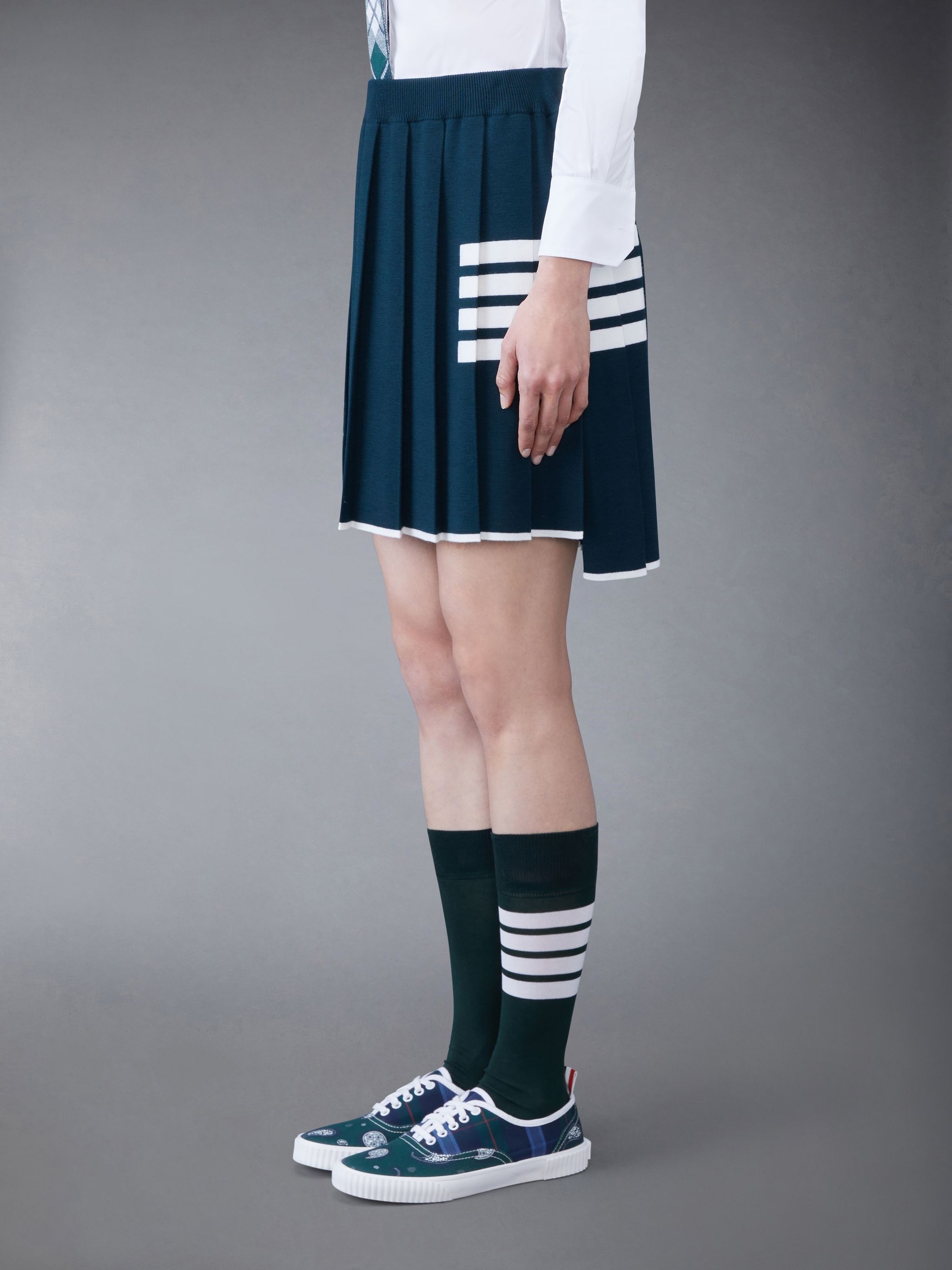 Merino Hector 4-Bar Pleated Mini Skirt - 2