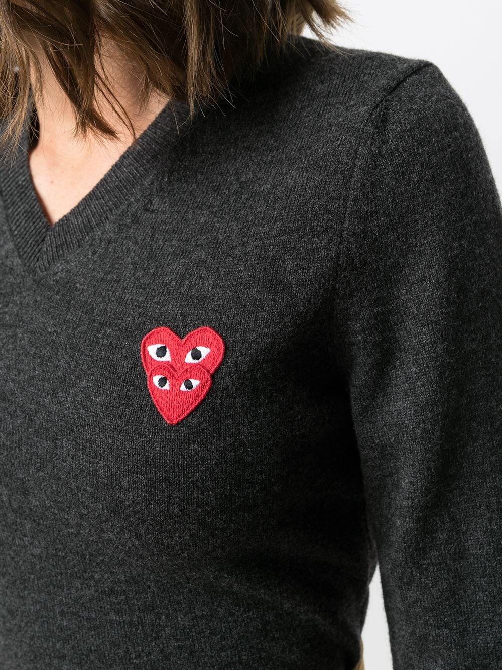 V-neck overlapping heart top - 5