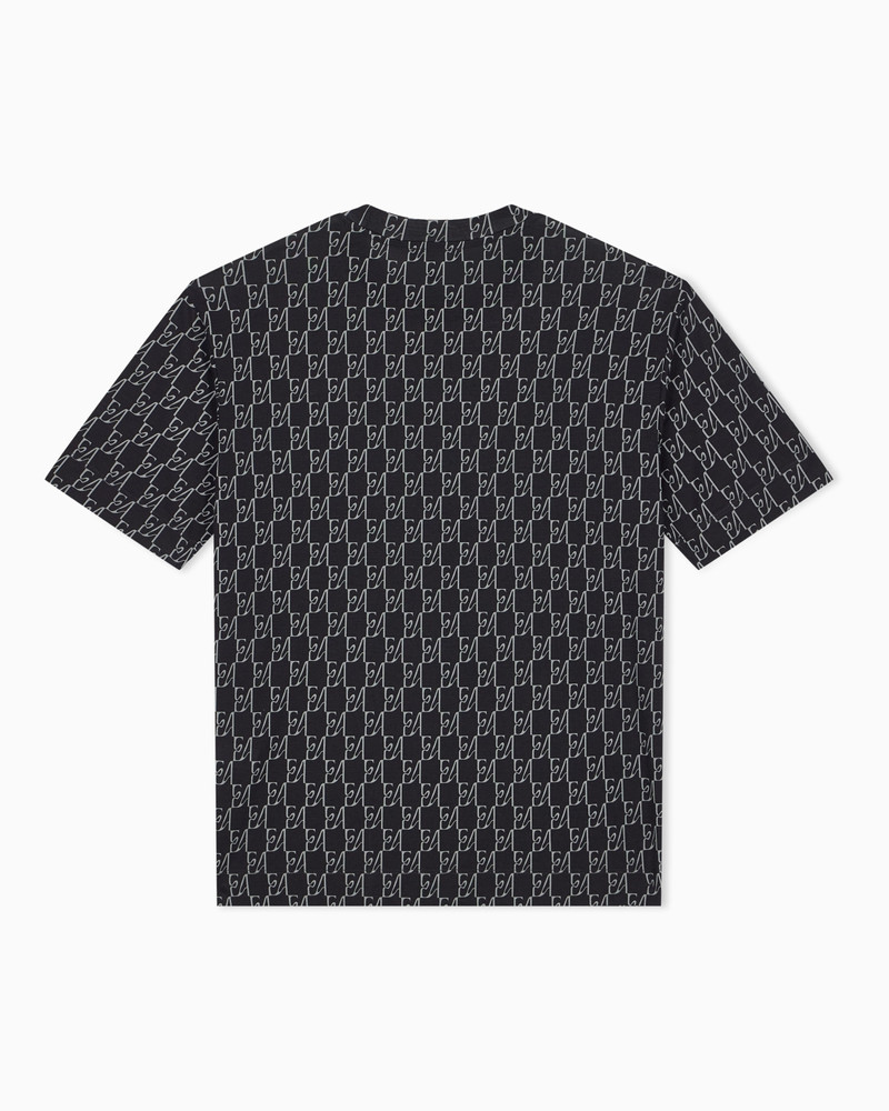 EMPORIO ARMANI JERSEY T-SHIRT IN LYOCELL BLEND WITH ALL-OVER LOGO PRINT outlook