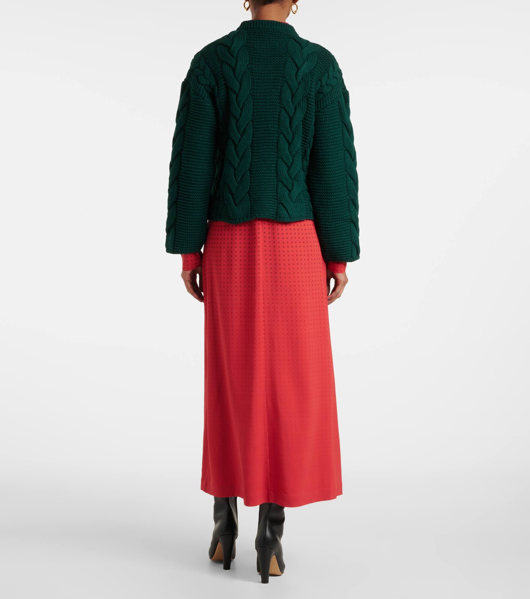 Portrait cable-knit cardigan - 3