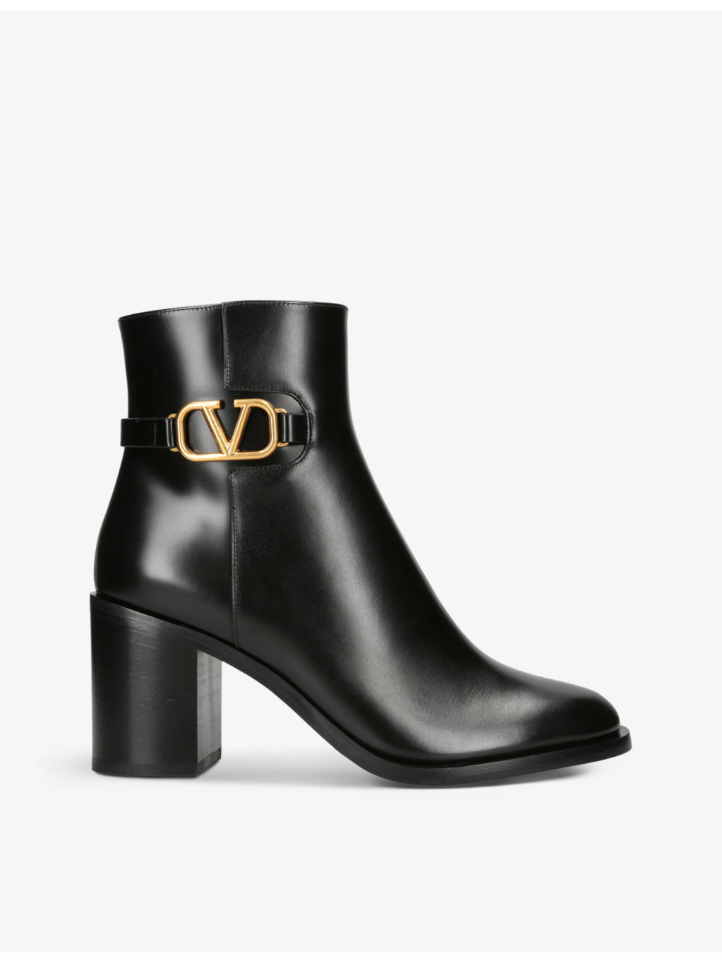 VLOGO logo-plaque leather heeled ankle boots - 1