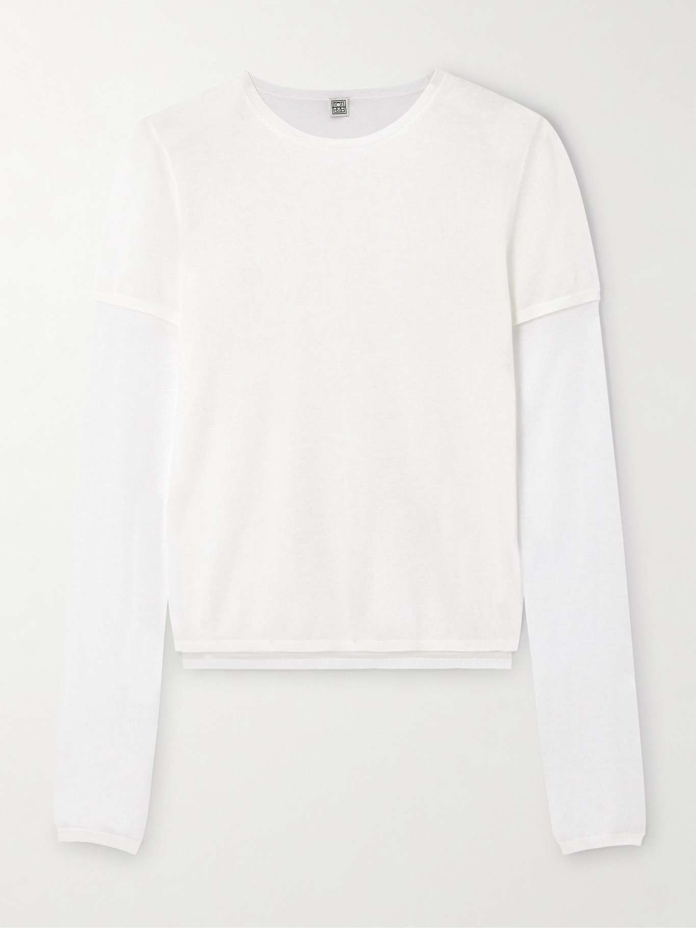 Layered knitted cashmere and silk-blend top - 1