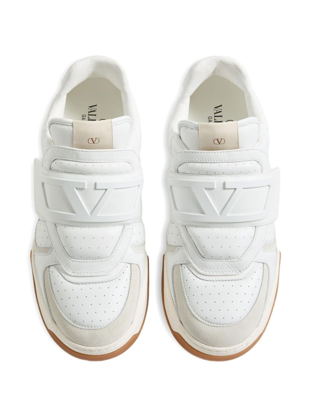perforated strap sneakers - 4
