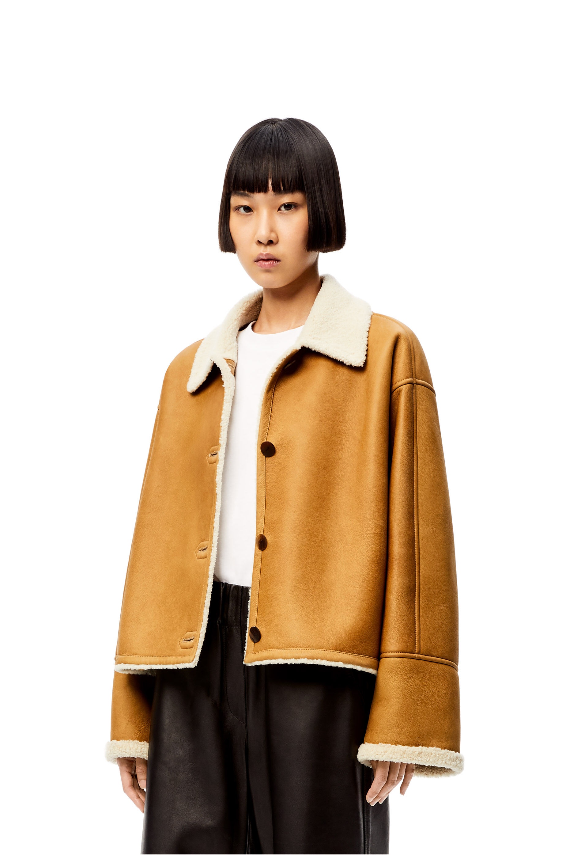 Short jacket in shearling - 3
