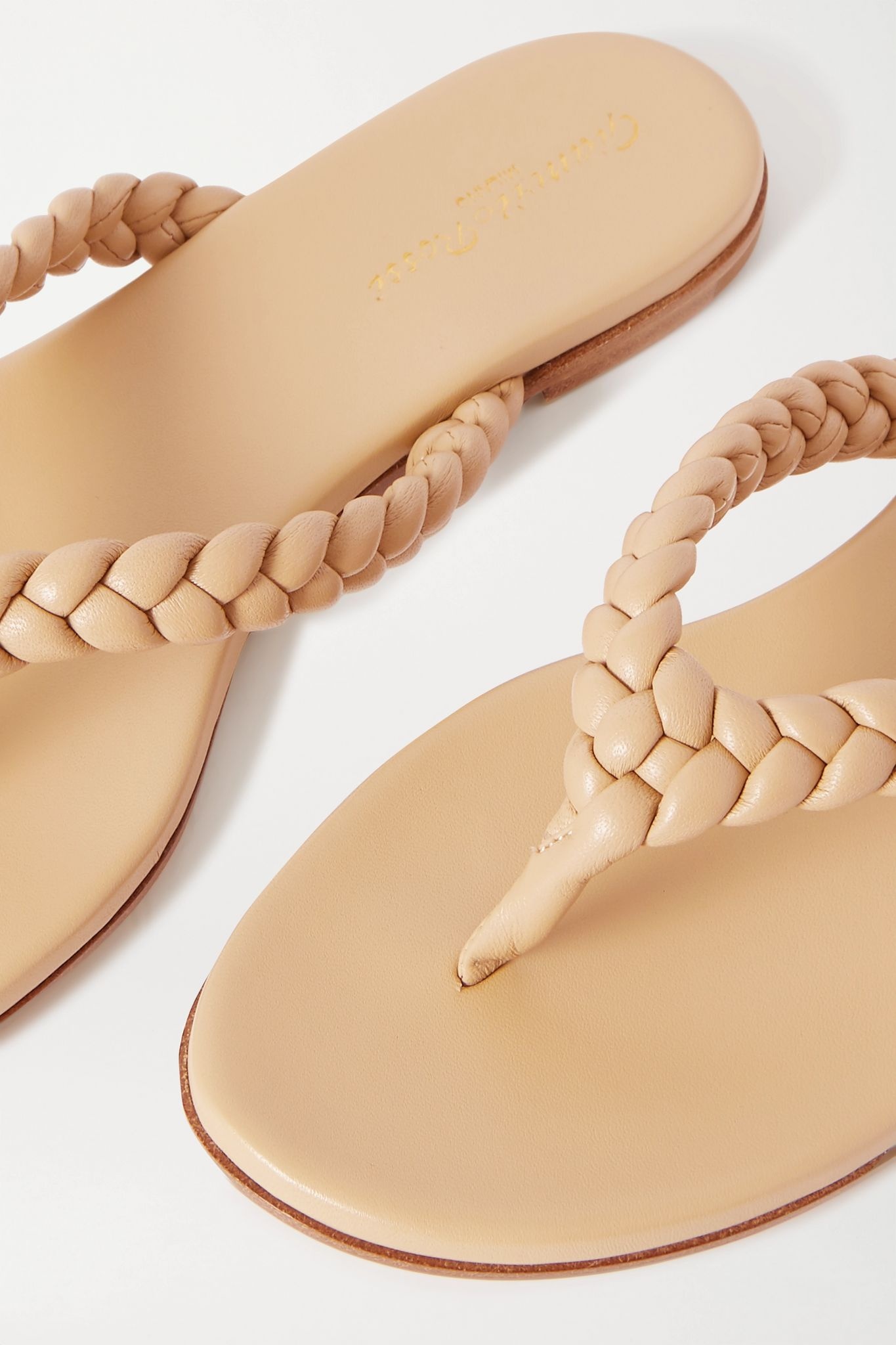 Braided leather flip flops - 5