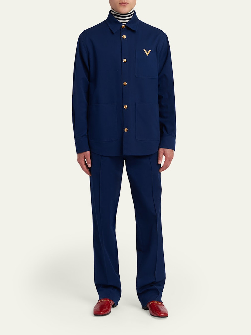 Valentino Men's Straight-Fit Cotton Gabardine Pants outlook