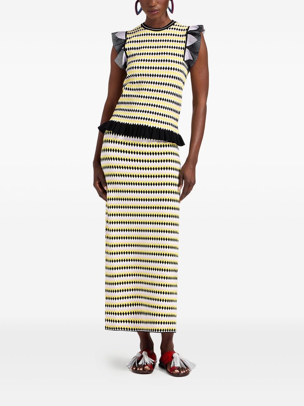 striped midi skirt - 2