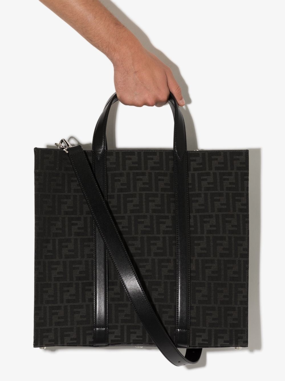 FENDI BORSA LOGO STAMPA LEATHER TOTE BAG - 3