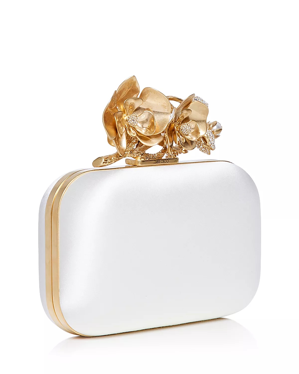 Cloud Satin Flower Jewel Clutch - 4