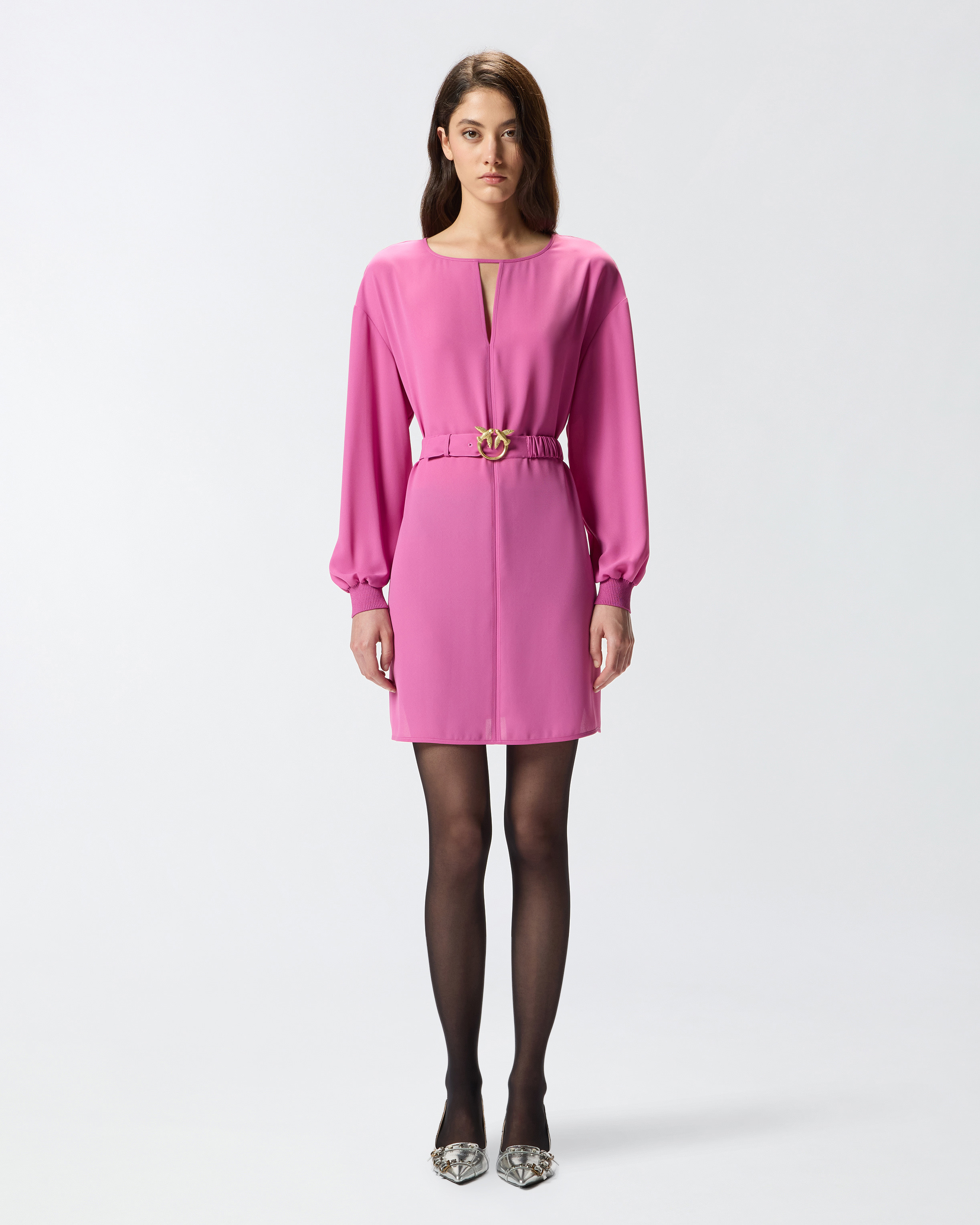 SHORT TECHNICAL CREPE DRESS - 6