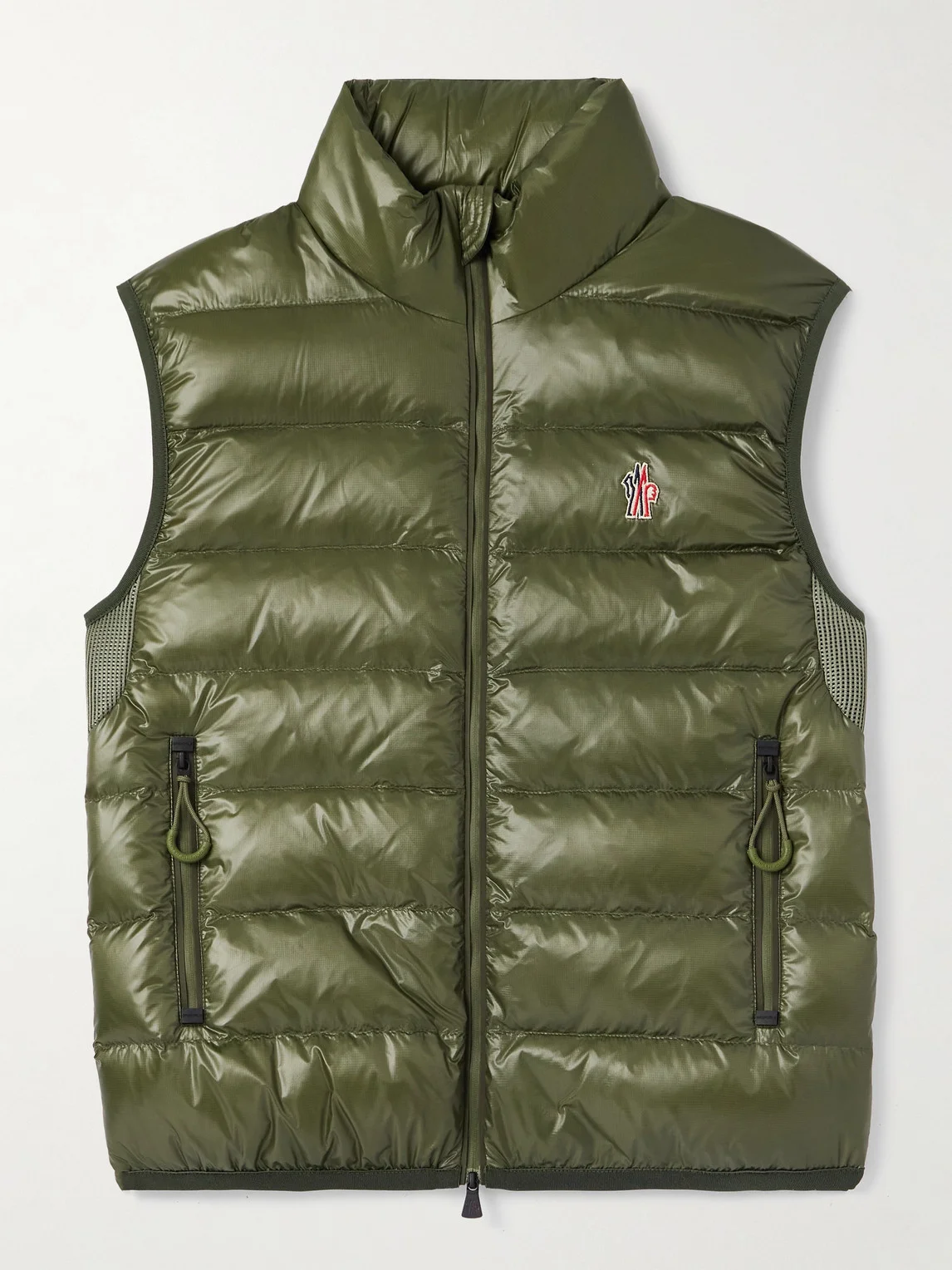Logo-Appliquéd Mesh-Trimmed Quilted Ripstop and Stretch-Jersey Down Gilet - 1