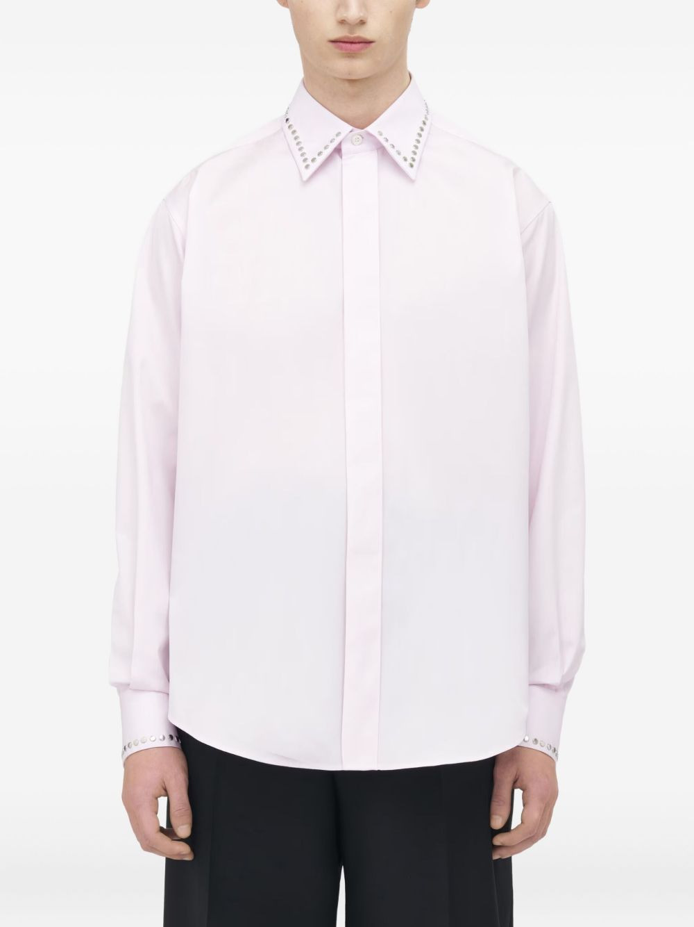 embellished-collar cotton shirt - 5