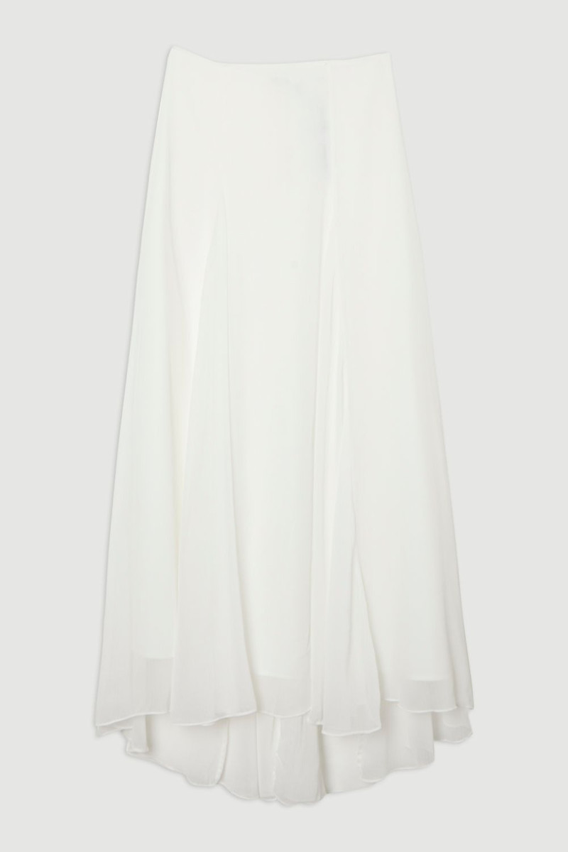 Crinkle Georgette Godet Woven Maxi Skirt 4