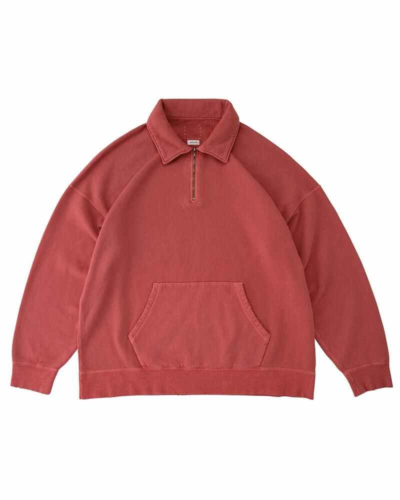 JUMBO SWEAT ZIP P.O. (UNEVEN DYE) RED - 1