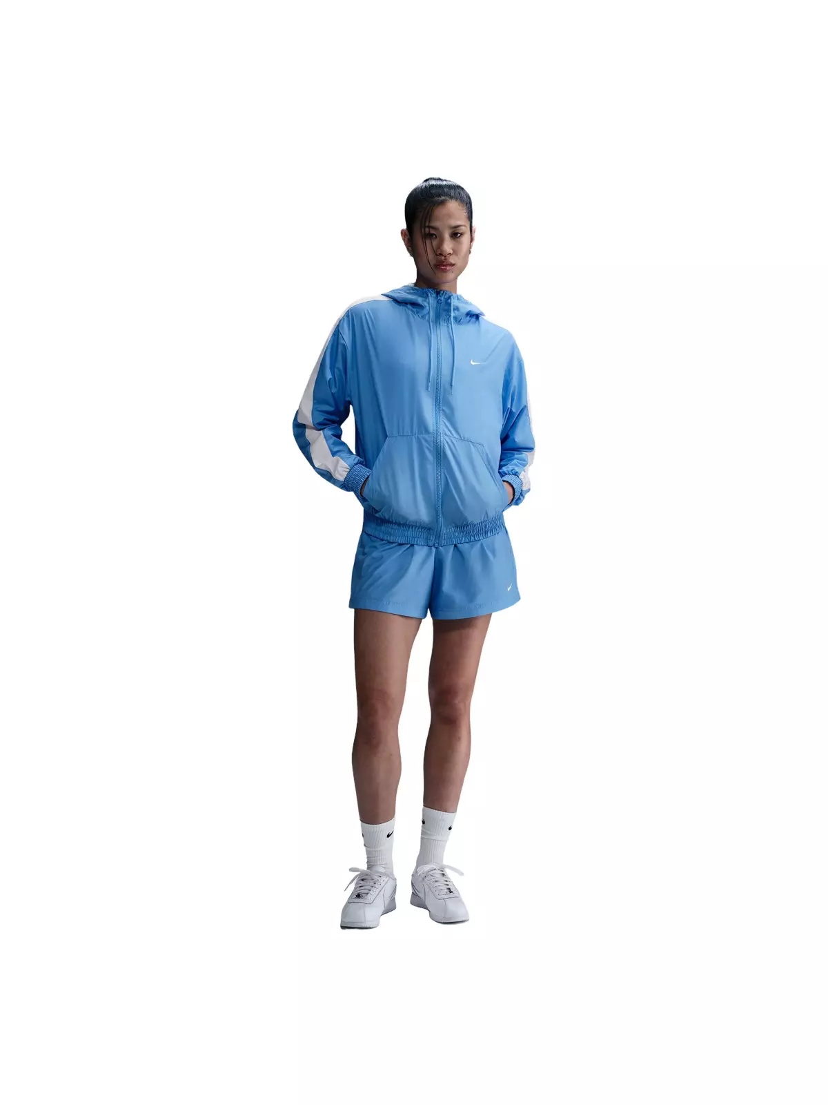 Women's Sportswear Classic Wovens Loose UV Hooded Jacket - Blue - 4